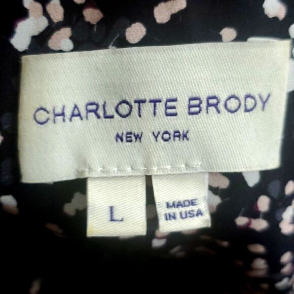 CHARLOTTE‎ BRODY RUFFLE FIT & FLARE DRESS - BLACK POPLAR SILK  Size L - Picture 9 of 10